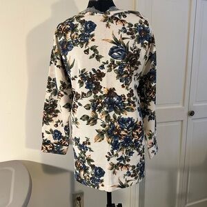 Element Floral Print Blouse - Blue and Brown